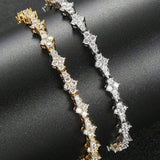Classic Cluster Tennis Bracelet | White Gold