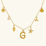 Avaria Ocean Initial Necklace