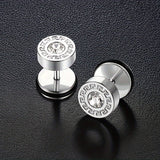 Theron Keyline Stud Earring | White Gold