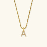 Elodie Initial Letter Pearl Necklace