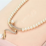 Natural Pearl Necklace + Earrings Set