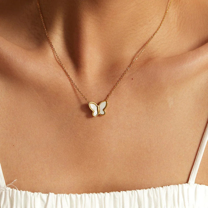 Flutterby Mother of Pearl Necklace