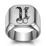 Classic Noble Initial Ring | White Gold