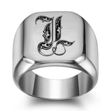 Classic Noble Initial Ring | White Gold