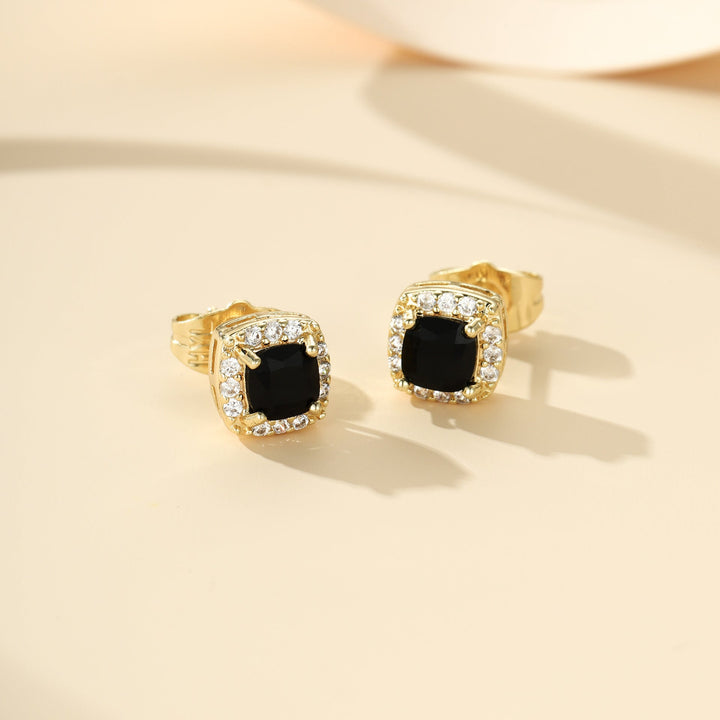 Midnight Royale Stud Earrings | White Gold