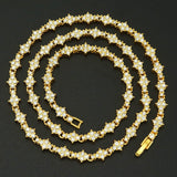Classic Cluster Tennis Necklace | White Gold