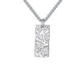 Ziven Hammered Bar Necklace | White Gold