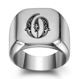 Classic Noble Initial Ring | White Gold
