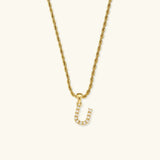 Elodie Initial Letter Pearl Necklace