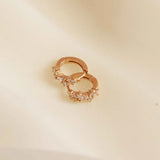 Crystal Cluster Huggies | White Gold