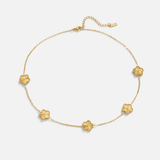 Golden Clover Cluster Necklace