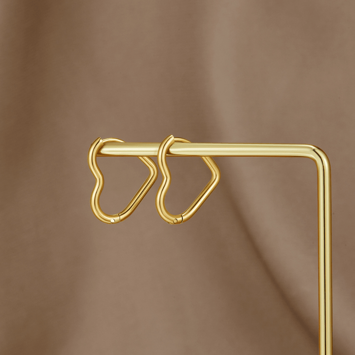 Heart Gold Hoops
