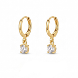 Larmes de Lune Stone Hoop Earrings | White Gold