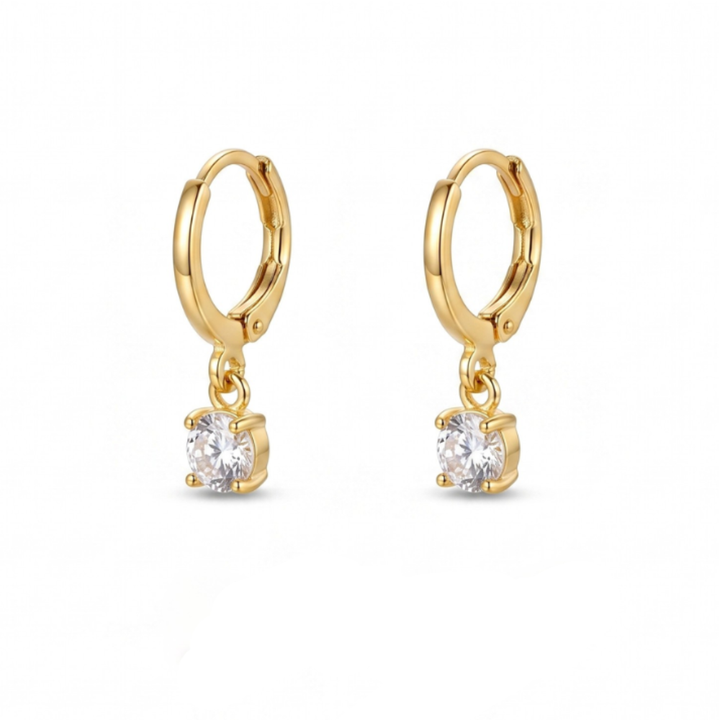 Larmes de Lune Stone Hoop Earrings | White Gold