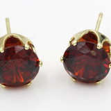 Ruby Round Stud Earrings