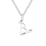 Silver Letter Heart Necklace
