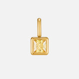 Square Pendant Birthstone Necklace